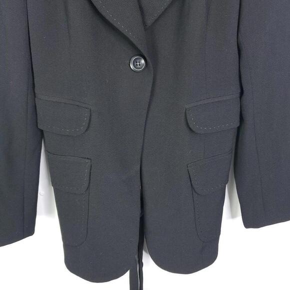 Nanette Lepore Coat Womens Small One Button Tie Waist Belted Thick Collar - Picture 4 of 11